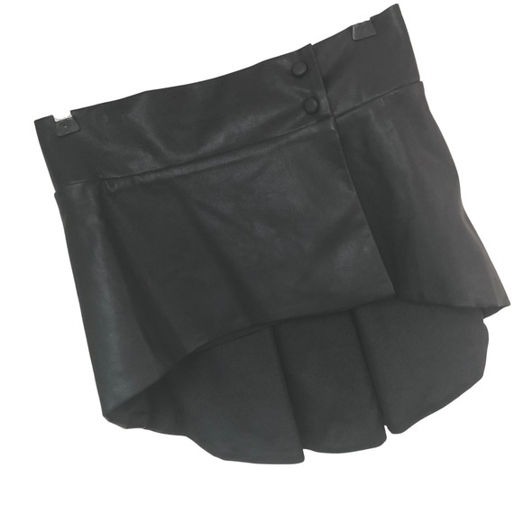 Mulla Dresses & Skirts - Mulla Black Faux Leather Mini Skirt Womens L Edgy Punk Goth Witchy Festival